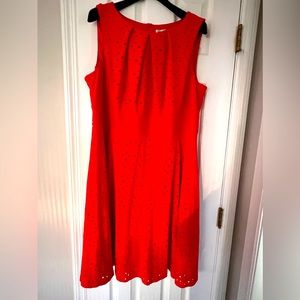 Bright orange eyelet dress size 18W - never worn